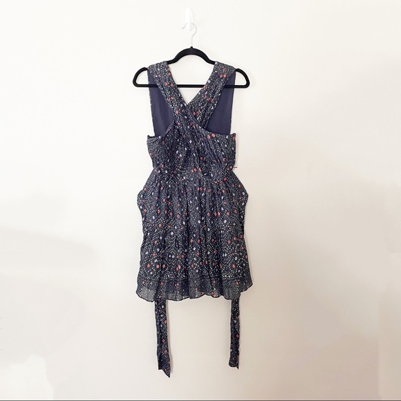 NWT Ulla Johnson Arisa Dress Navy Metallic Print - Picture 7 of 13